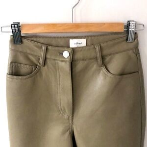 Aritzia Wilfred  High rise Melina Vegan Leather pants colour Tan, size 0